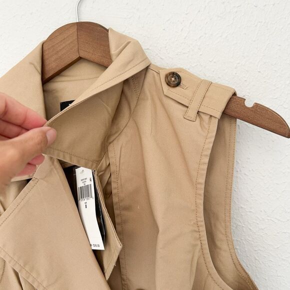 Lauren Ralph Lauren Twill Trench Dress Belted Sleeveless NWT Size 8 - Picture 9 of 13